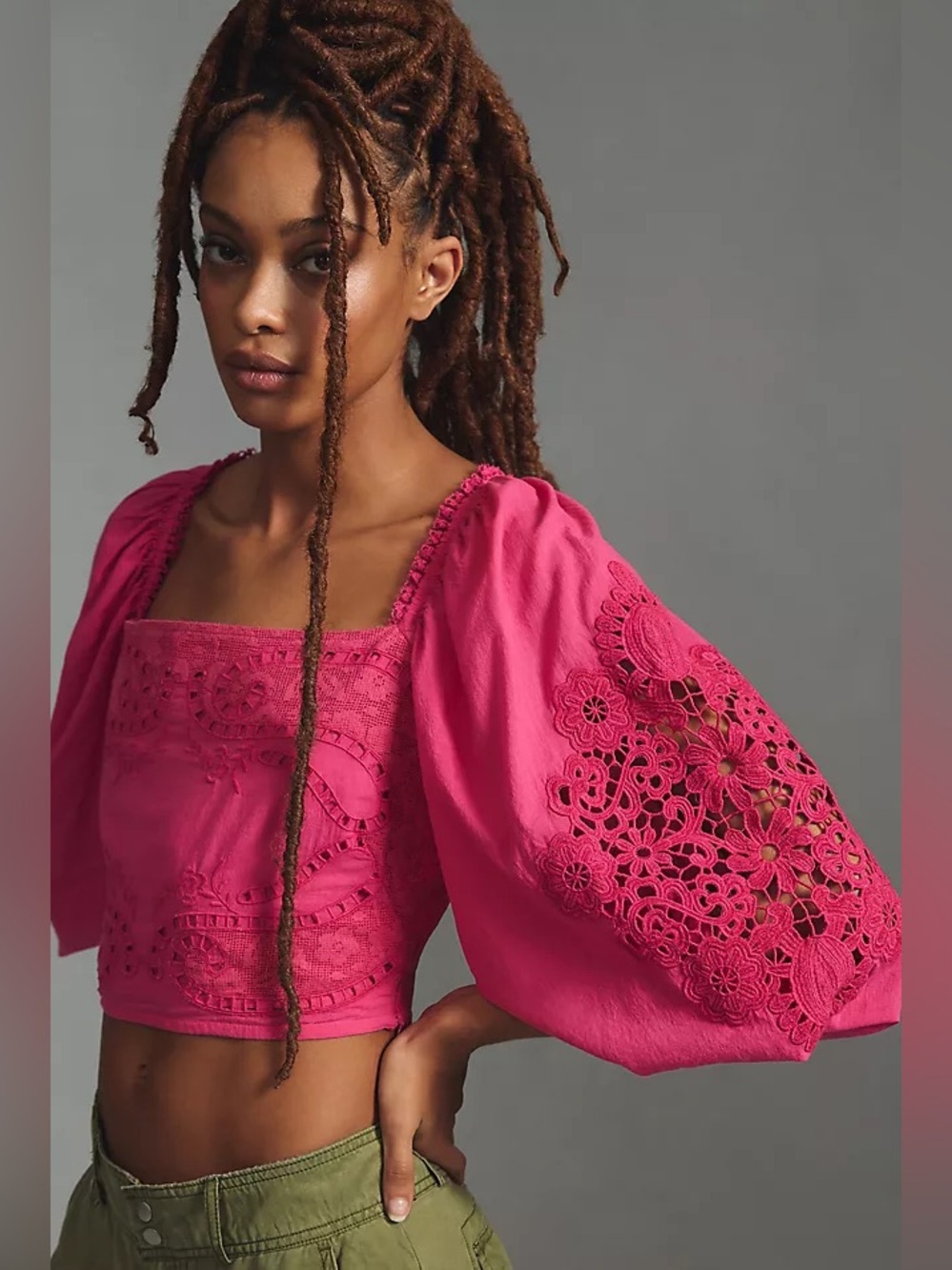 FARM RIO pink lace blouse✨